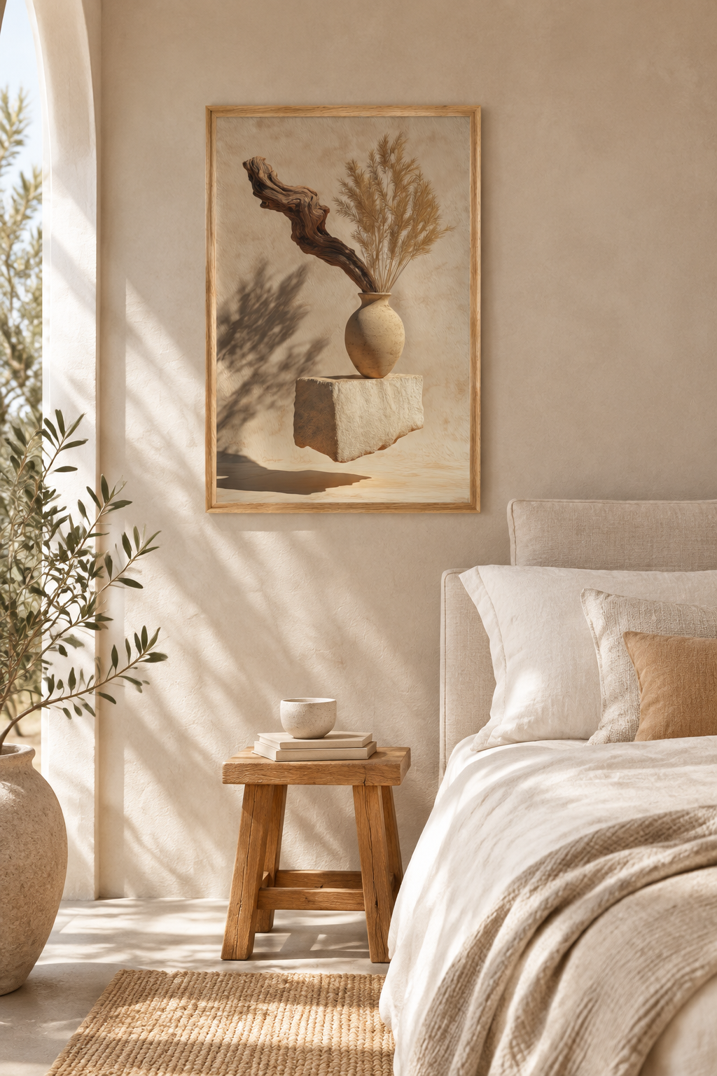 Das Treibholz und die Ähre in einem Schlafzimmer