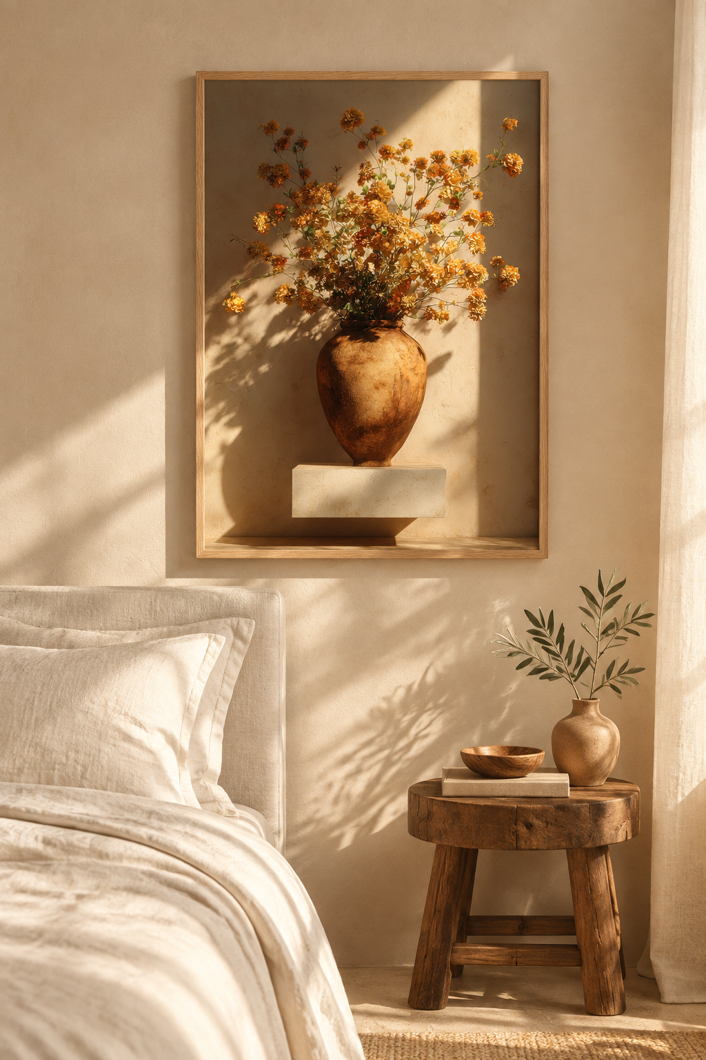 The Ochre Bouquet in a bedroom