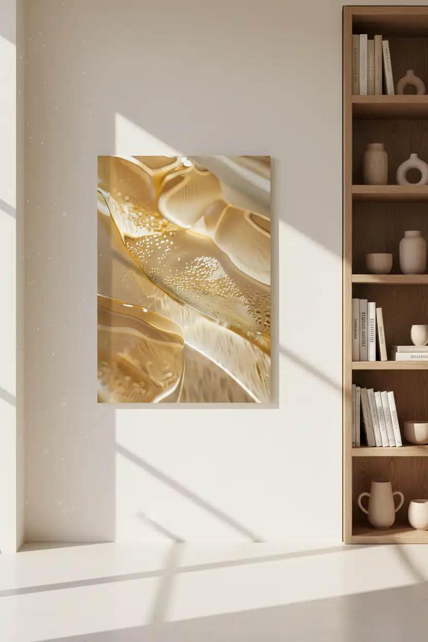 O Ouro Vivo — Poster de parede minimalista ouro marfim textura orgânica