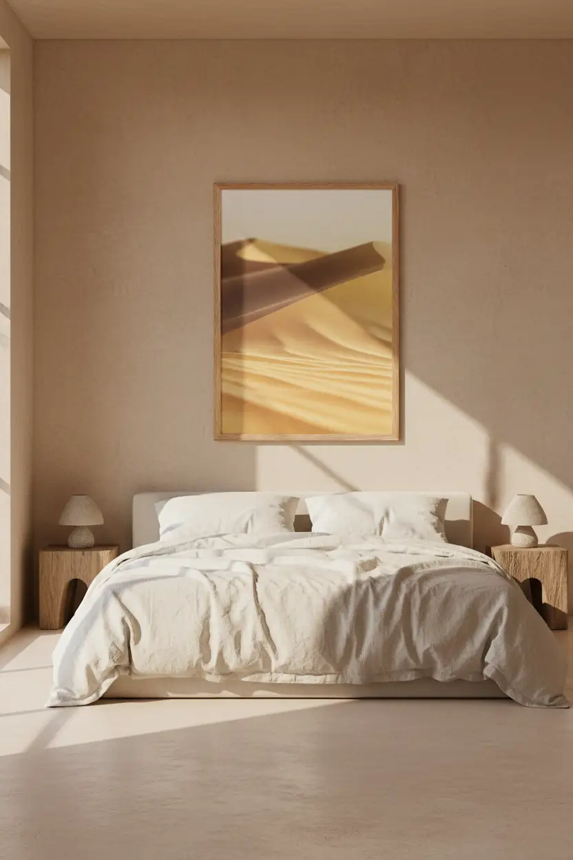 La Crête d’Or — Affiche murale minimaliste sable doré dunes ombres désert minéral — affiche murale minimaliste | Cassili-home