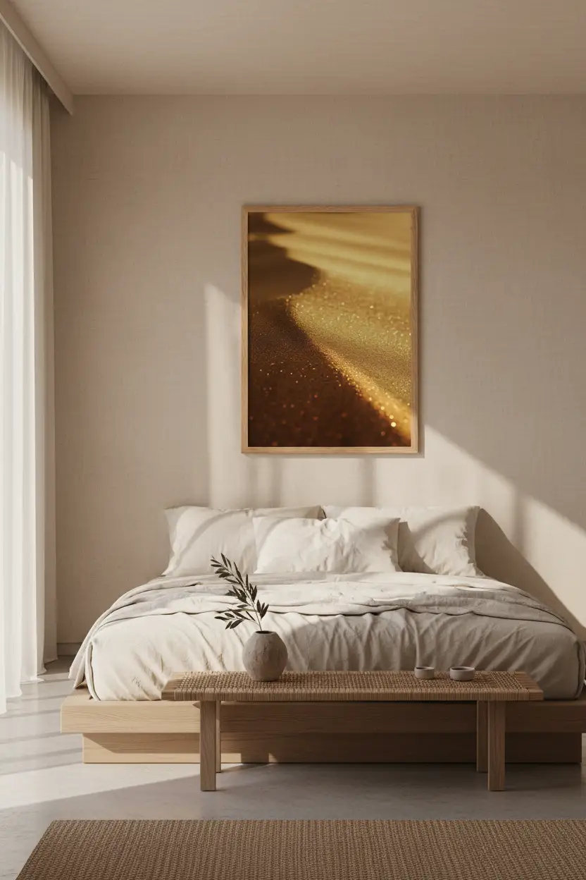 La Poudre d’Or — Minimalist Dune Golden Sand Wall Art