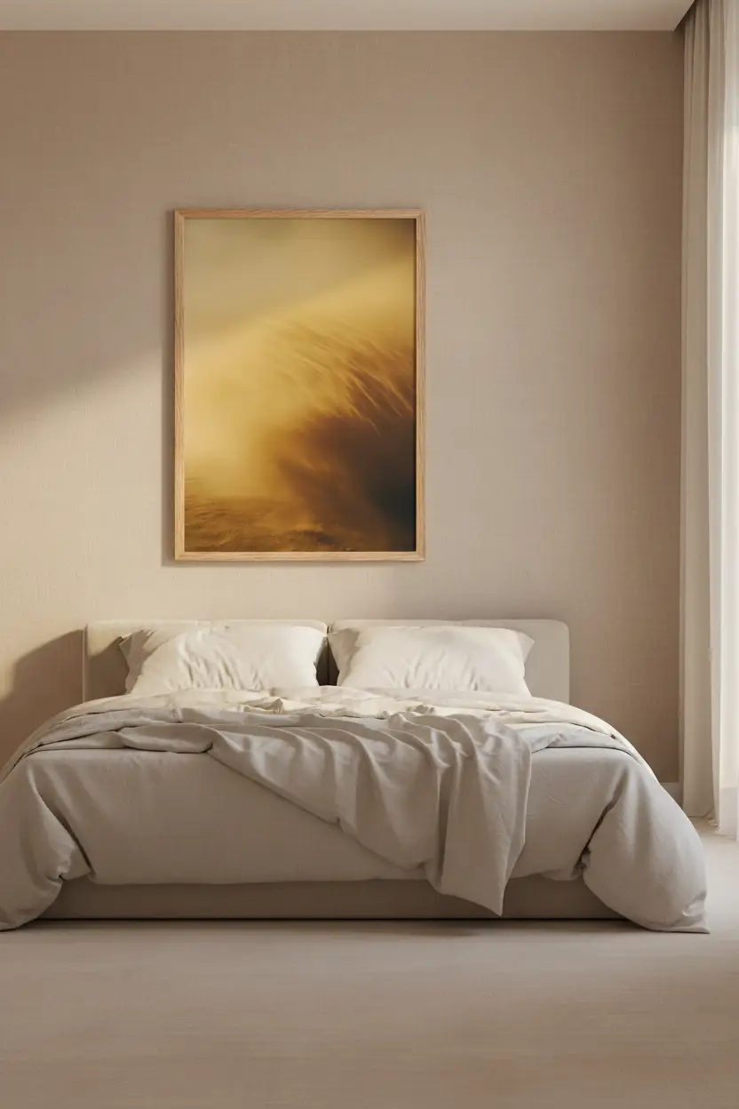 Desert Breath — Minimalist Gold Dunes Wall Art
