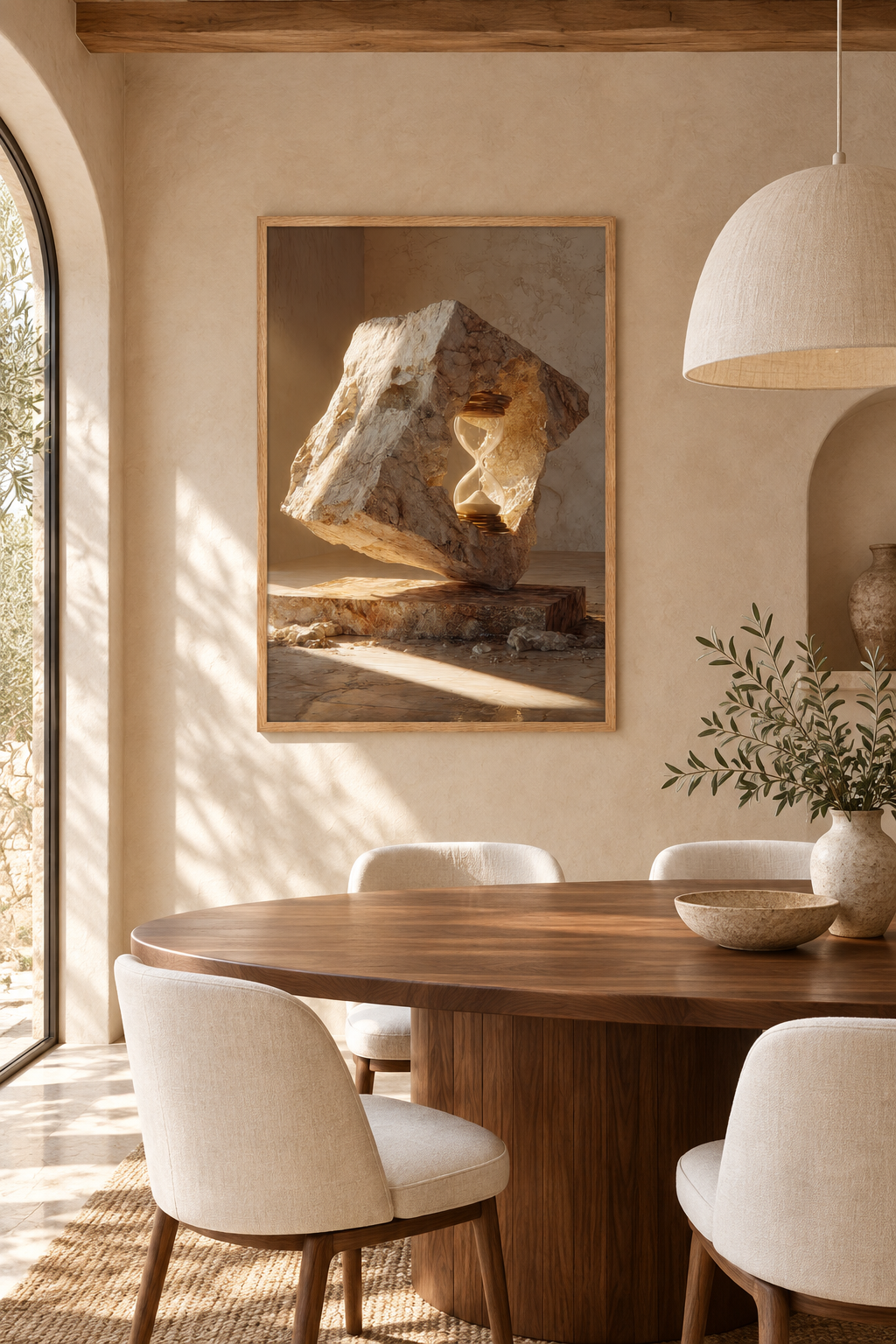 Timglaskuben i en matsal