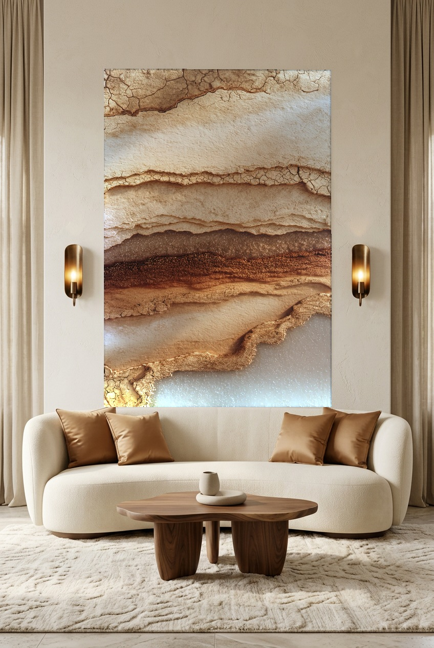 Les Strates de l’Ocre — unframed poster in a living room