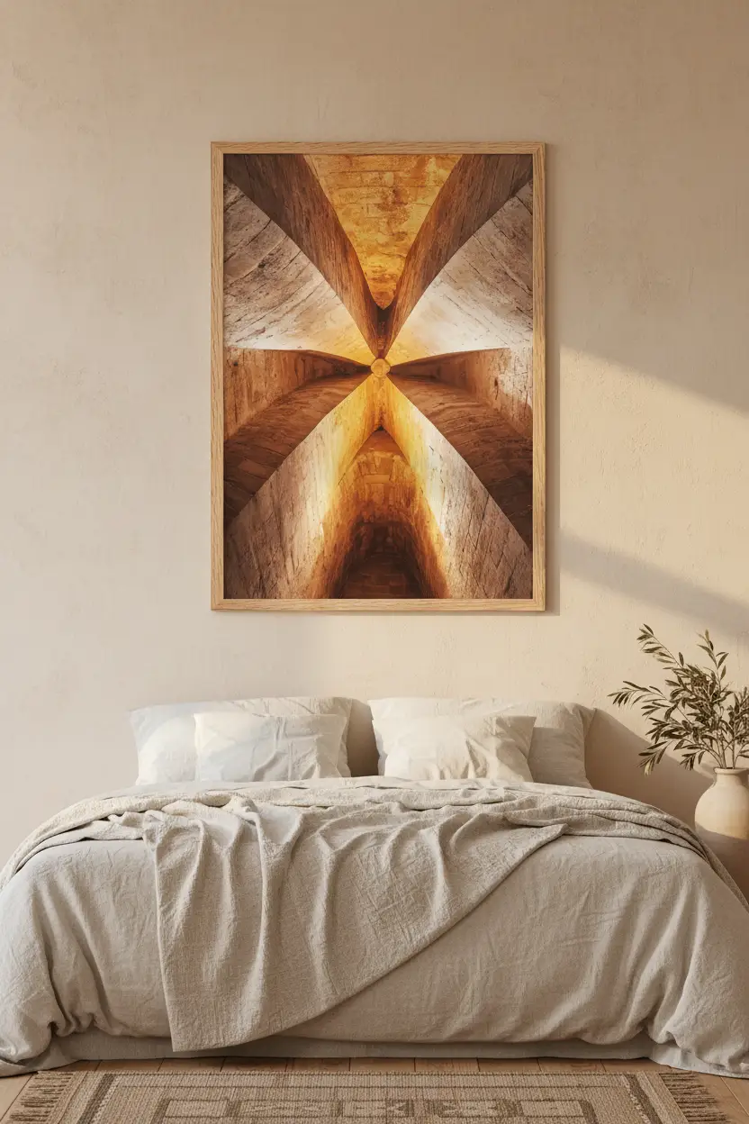 La Croisée — Poster murale minimalista marrone oro volta a crociera