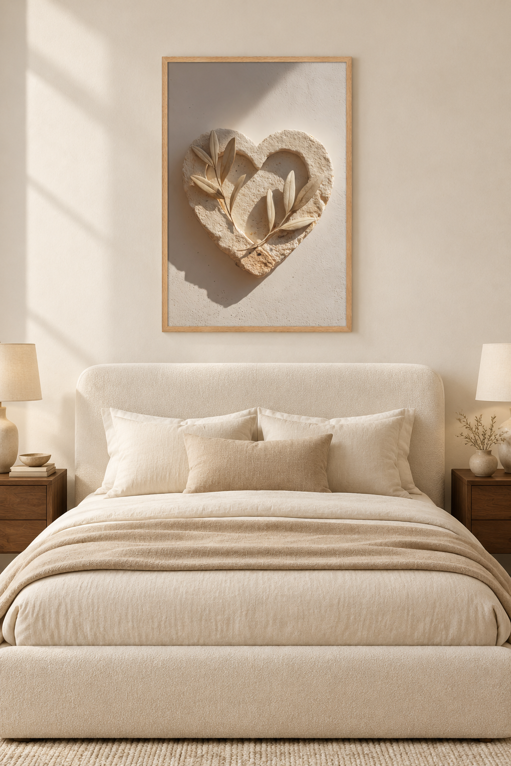 Het Hart van Kalksteen in een slaapkamer