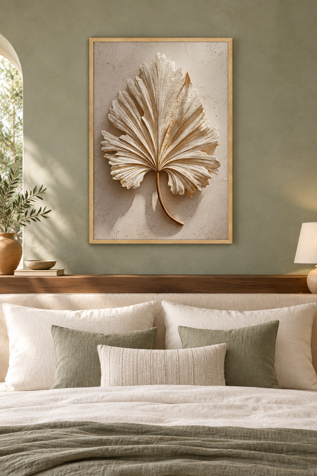 The Palm in Relief in a bedroom