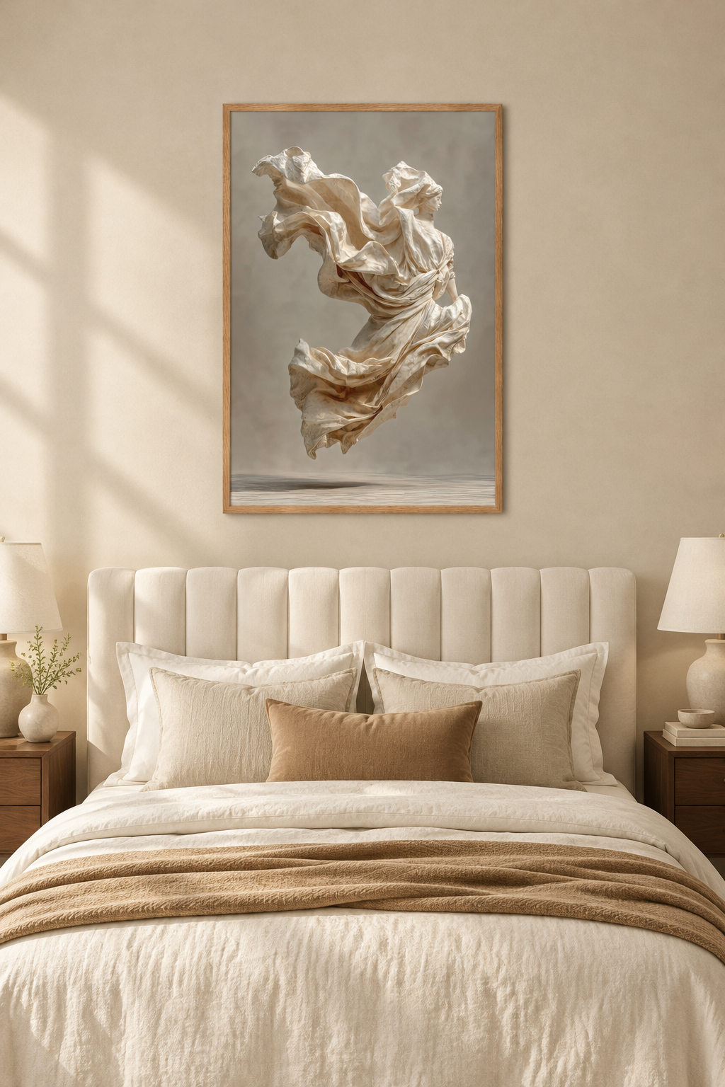 Die Tänzerin aus Leinen in einem Schlafzimmer