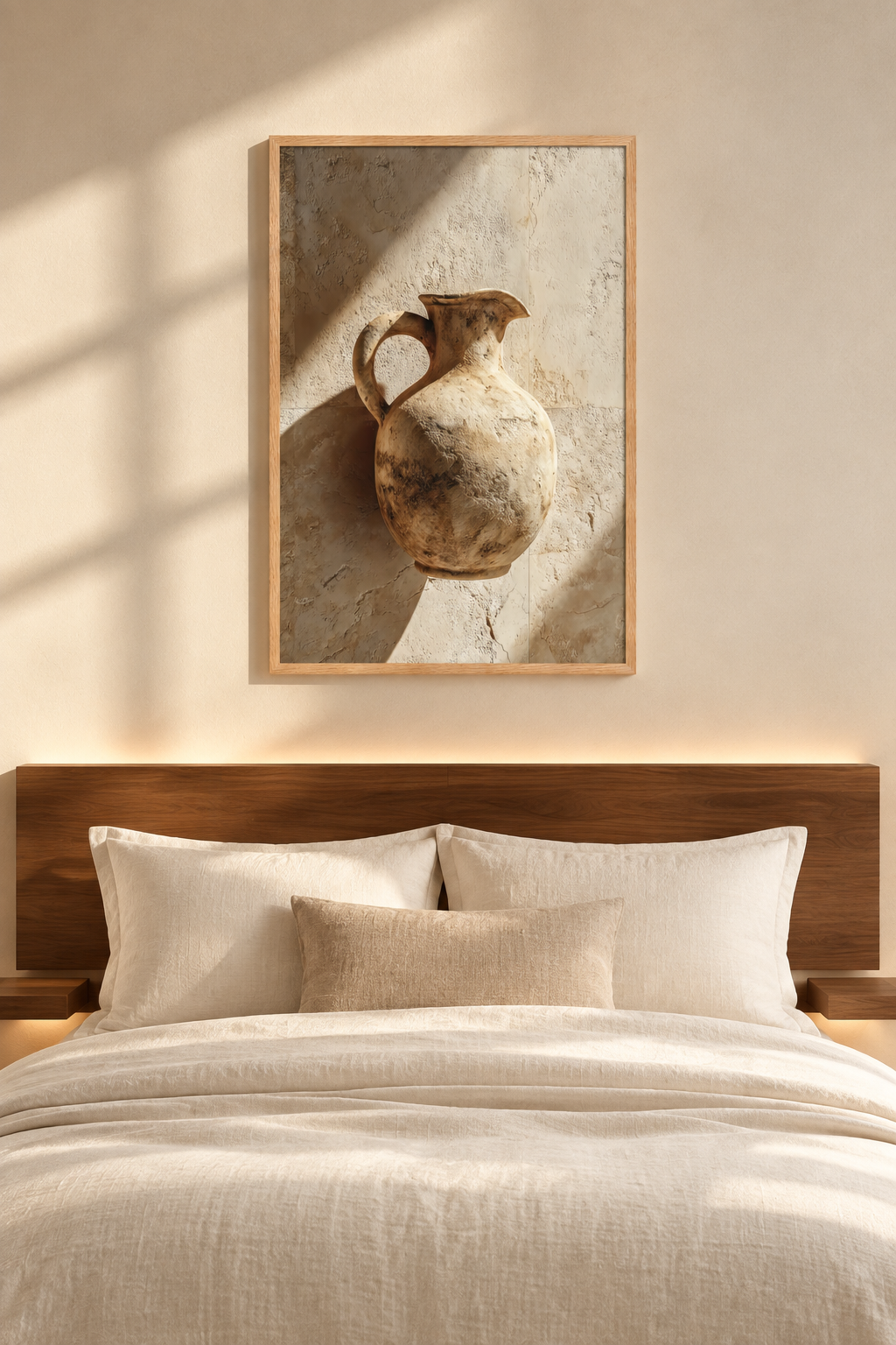 Der Krug aus Stein in einem Schlafzimmer