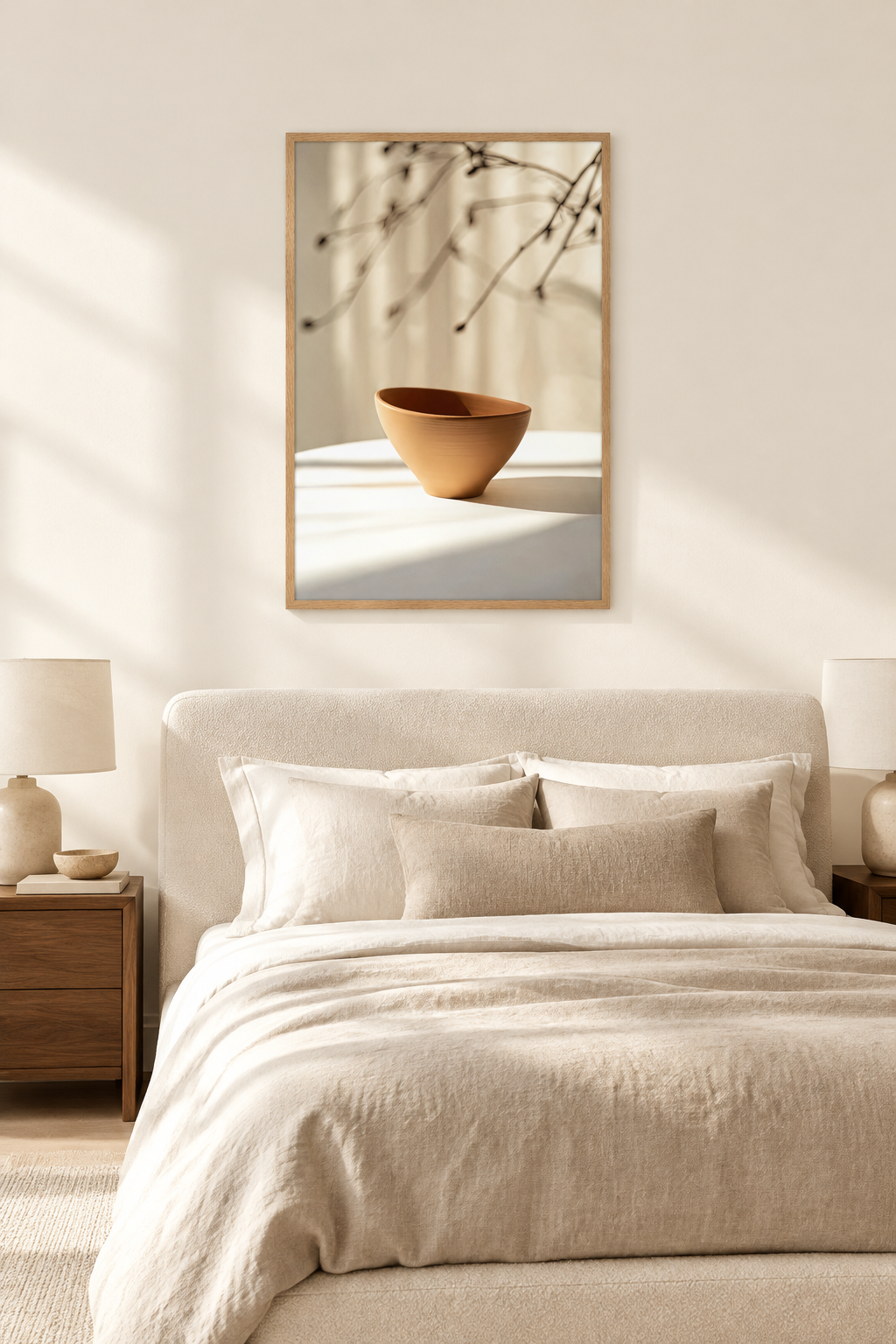 Die irdene Schale in einem Schlafzimmer
