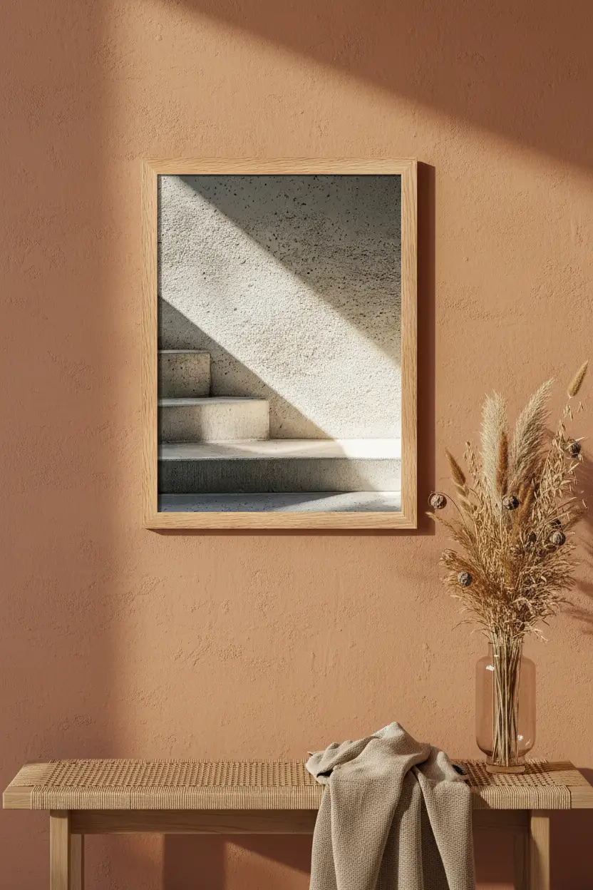 L’Ombre du Midi — Affiche murale minimaliste beige et gris architecture — affiche murale minimaliste | Cassili-home