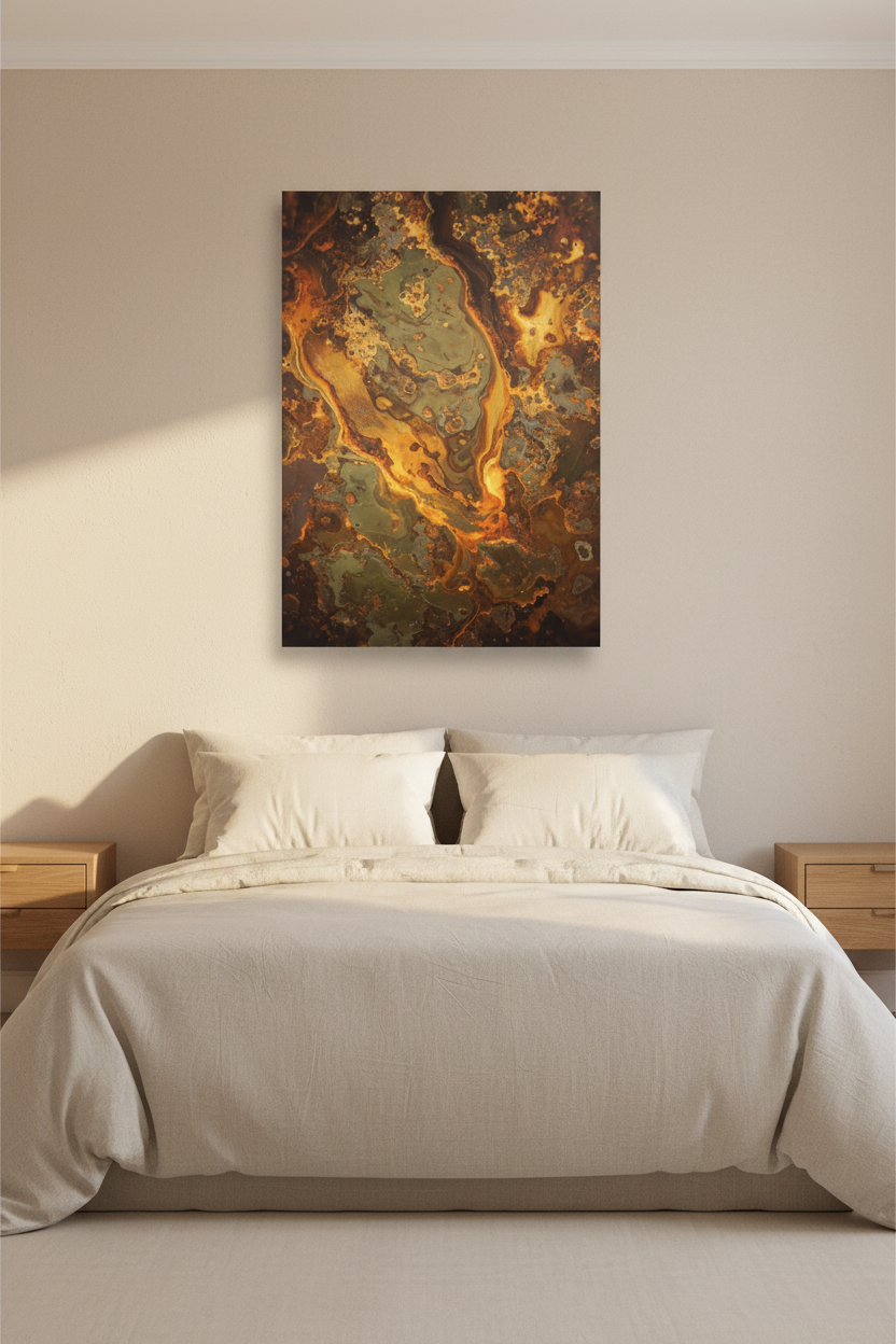 Veines d'Or — Affiche murale minimaliste rouille doré texture minérale — affiche murale minimaliste | Cassili-home