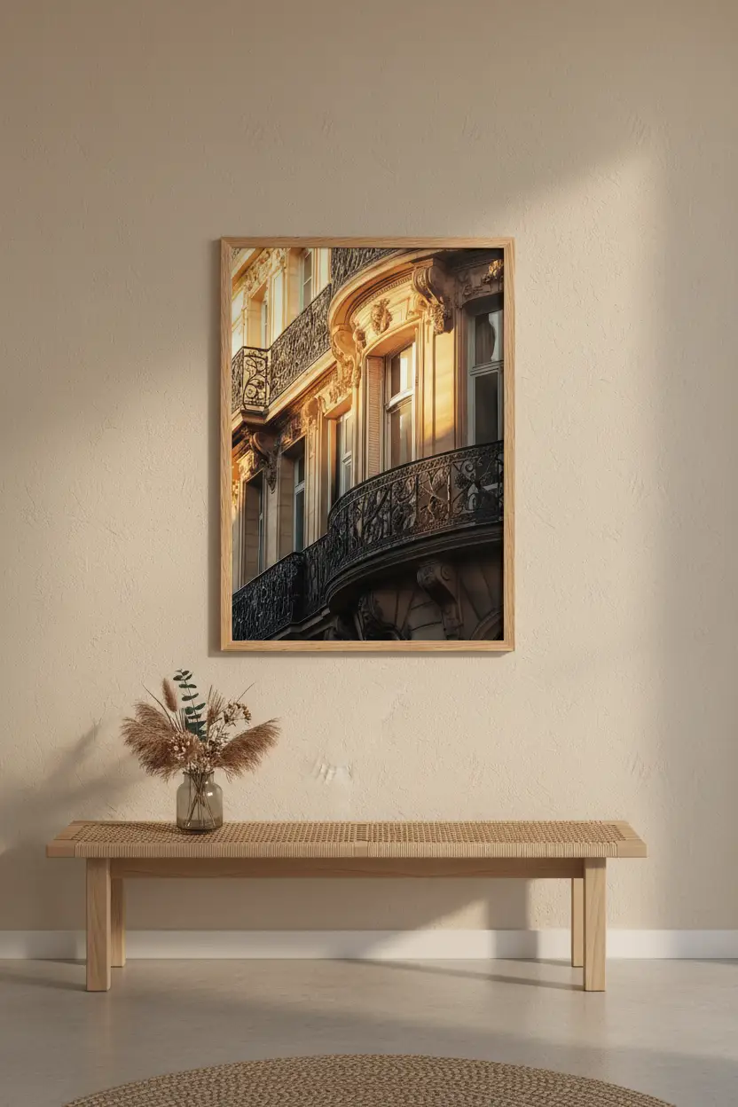 L’Haussmann — Poster da parete minimalista oro architettura parigina