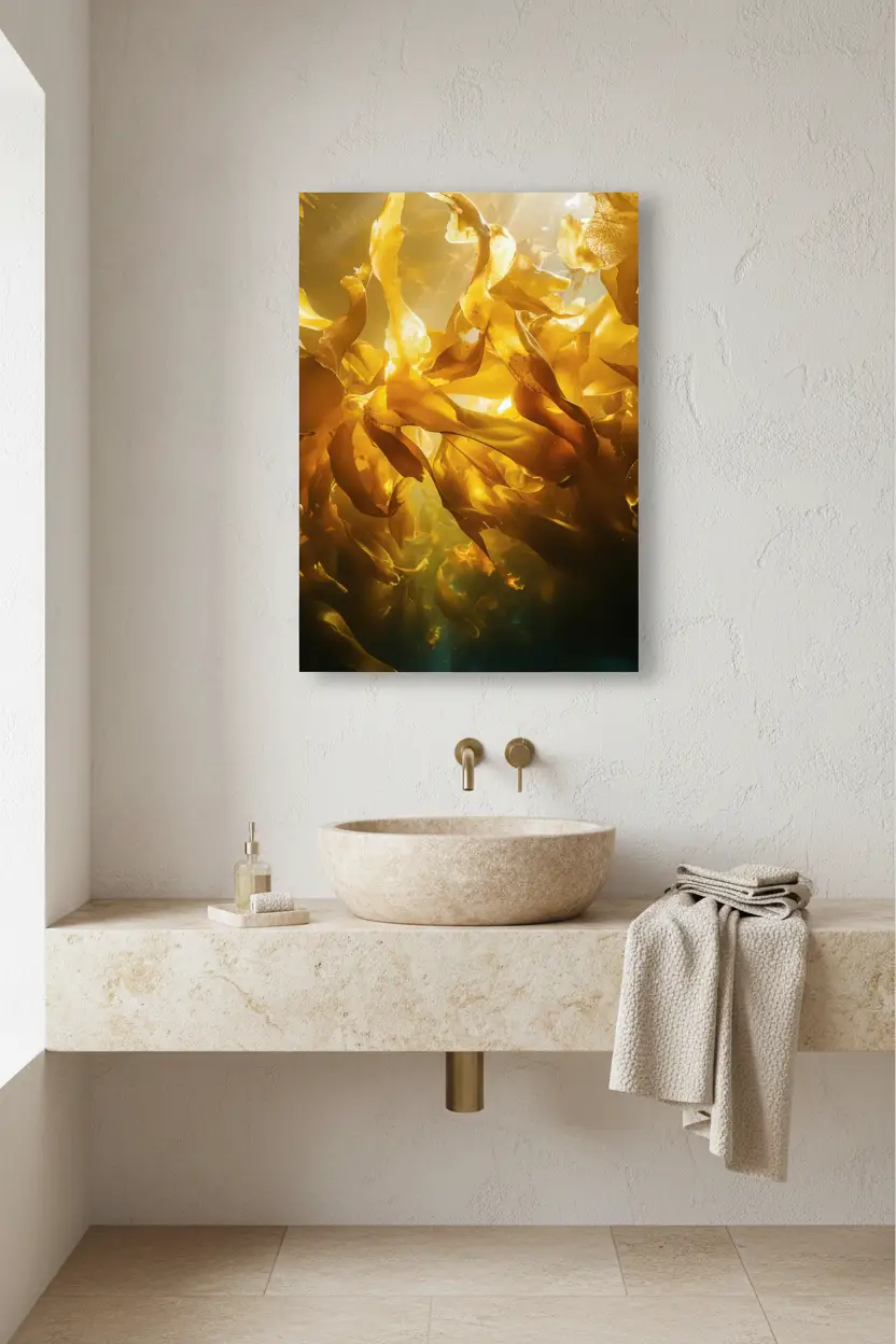 Amber Forest — Minimalist wall poster or underwater algae