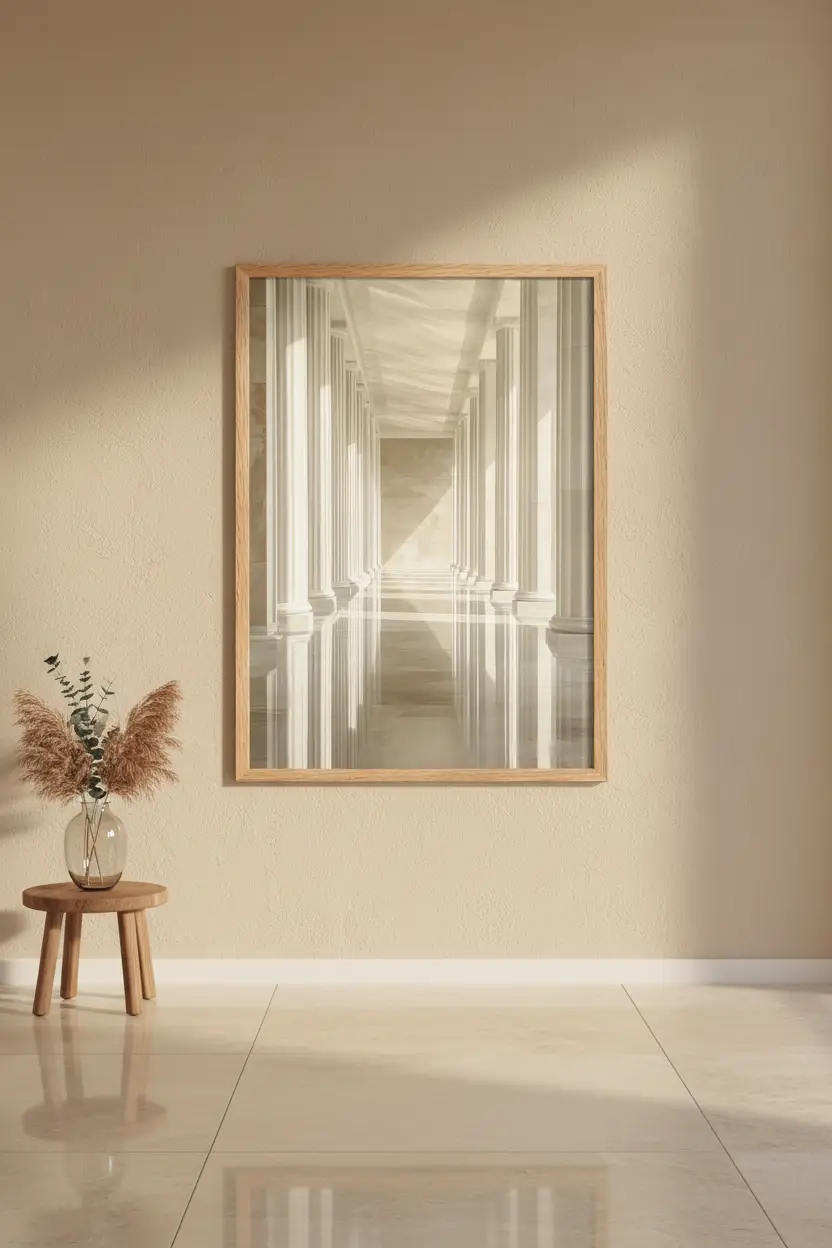 L’Infini — Affiche murale minimaliste beige ivoire colonnade architecture — affiche murale minimaliste | Cassili-home