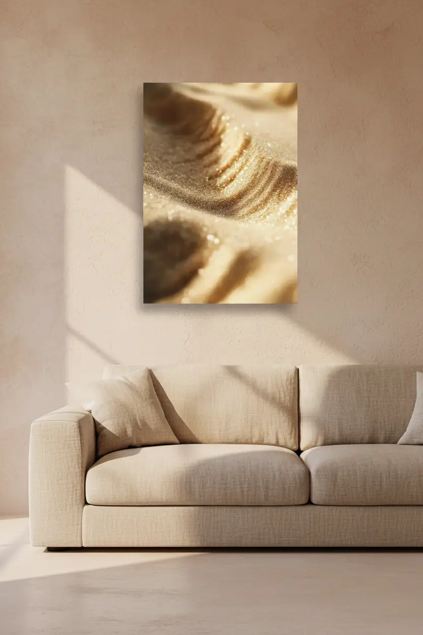 Sables d'Or — Affiche murale minimaliste sable doré texture or ivoire — affiche murale minimaliste | Cassili-home