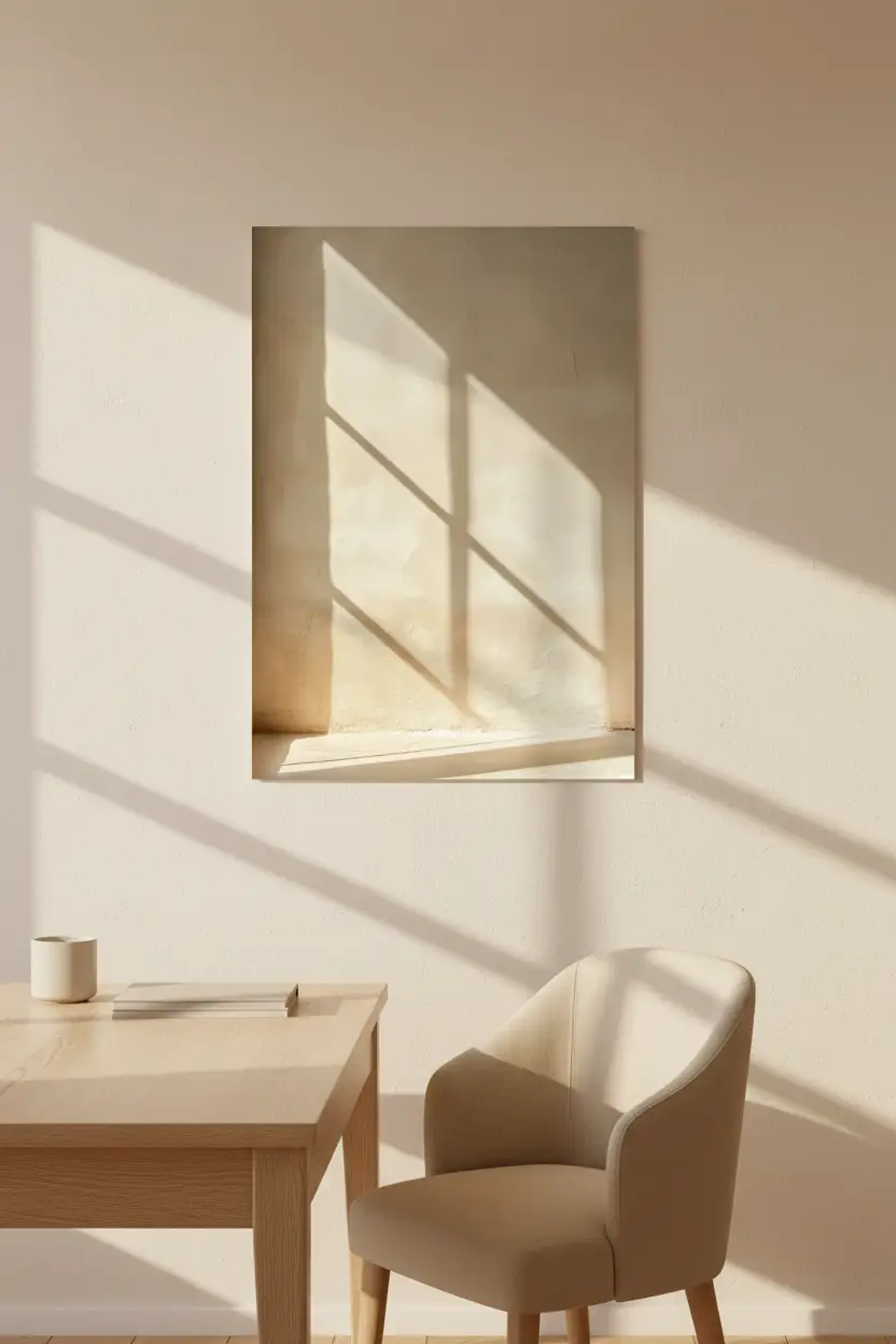 Grâce du Matin — Affiche murale minimaliste lumière ivoire beige — affiche murale minimaliste | Cassili-home