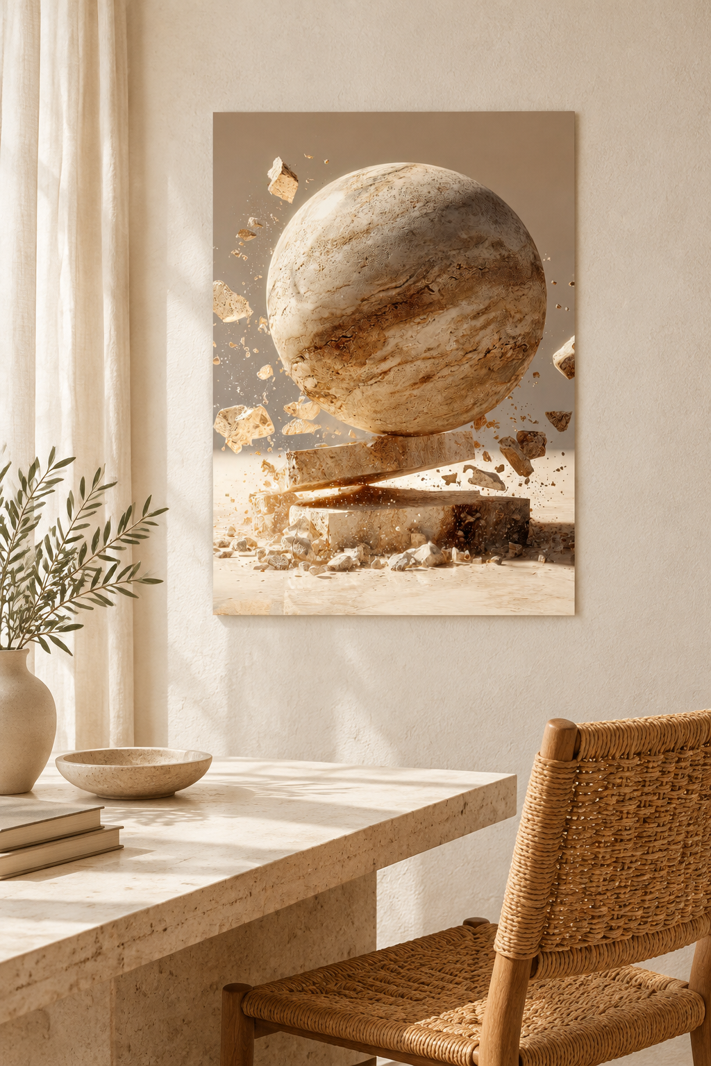 The Sphere and the Shard in a home office