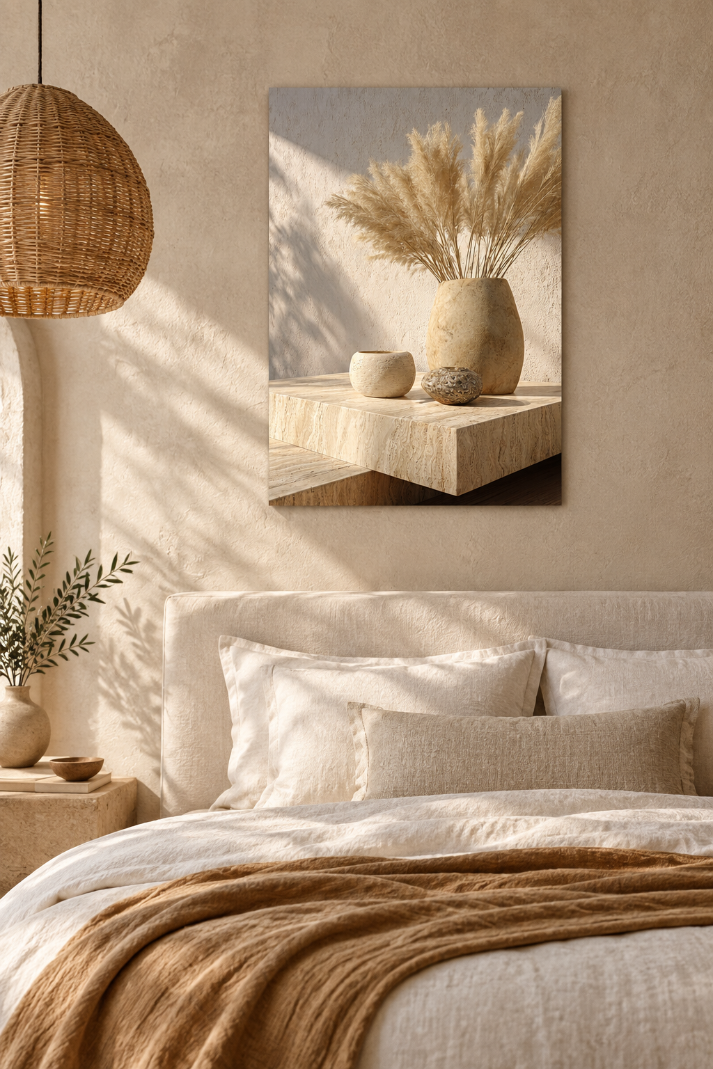 The Pampas Bouquet in a bedroom