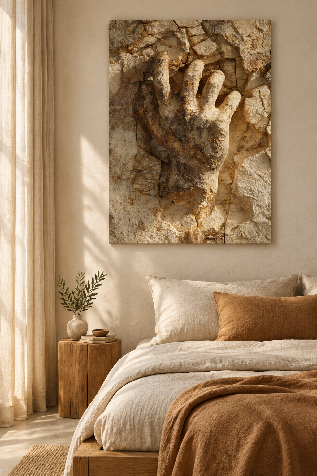 De Hand in de Rots in een slaapkamer