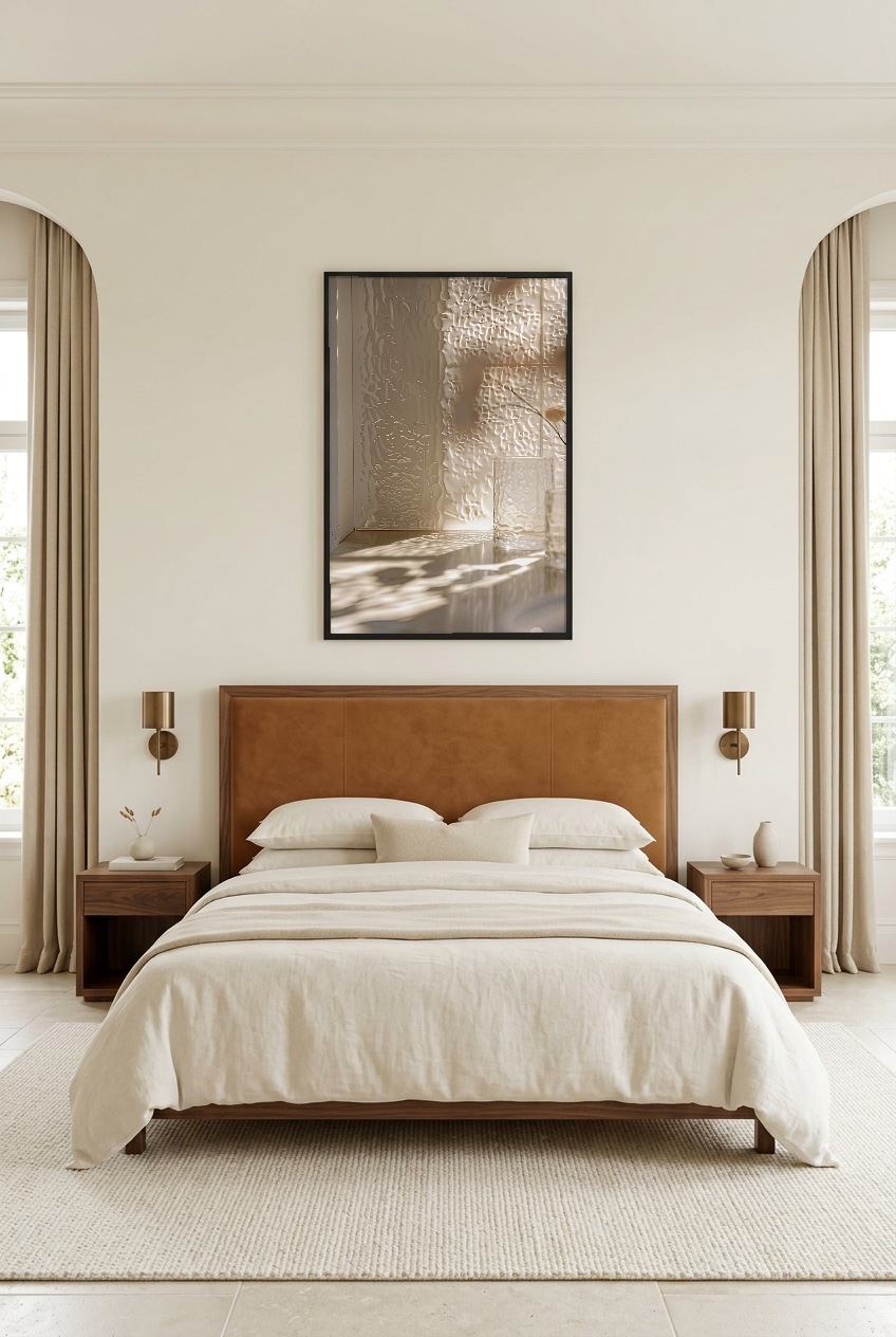 Le Verre Cathédrale — poster com moldura preta num quarto