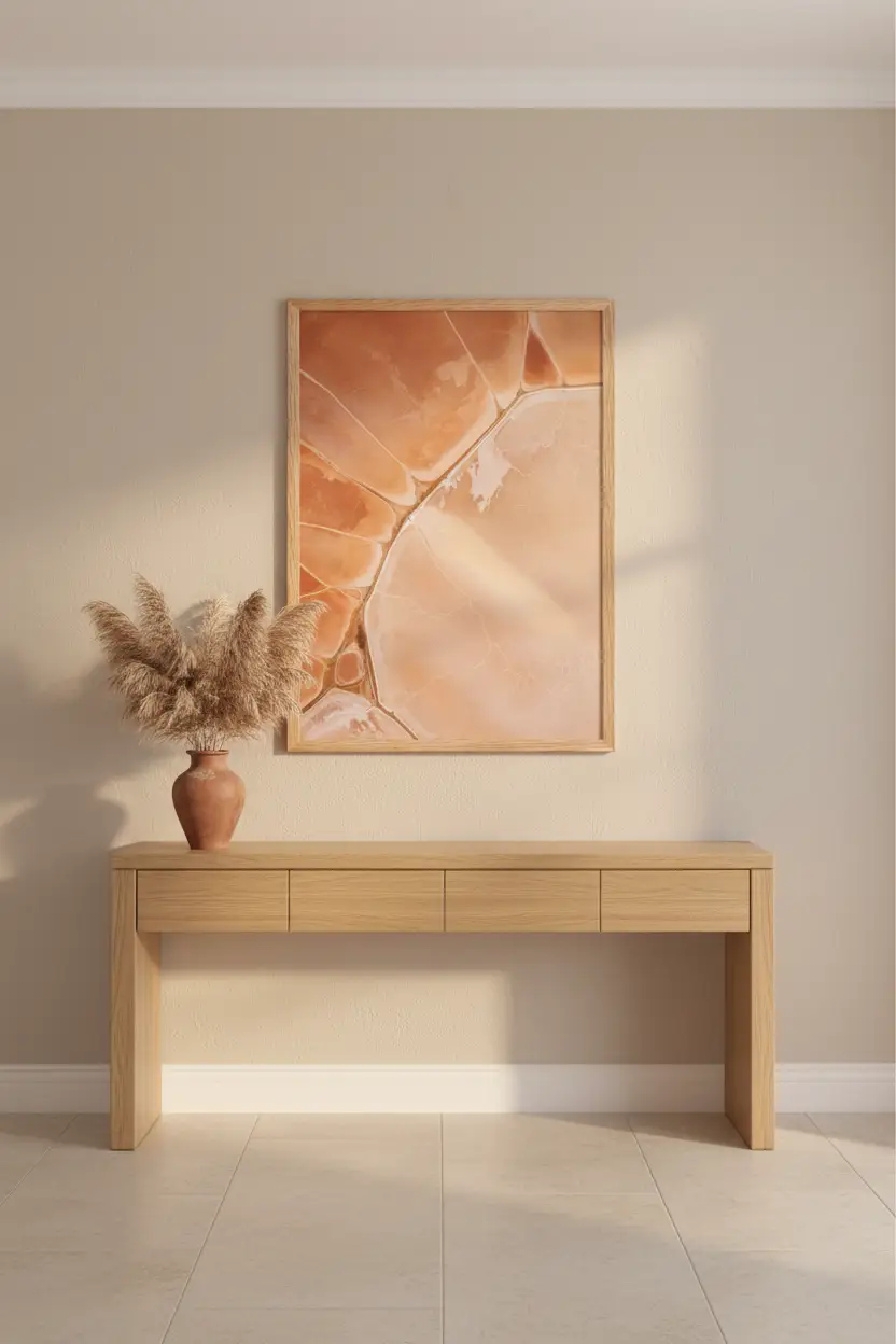 Lac de Sel Rose — Affiche murale minimaliste terracotta et beige texture minérale — affiche murale minimaliste | Cassili-home
