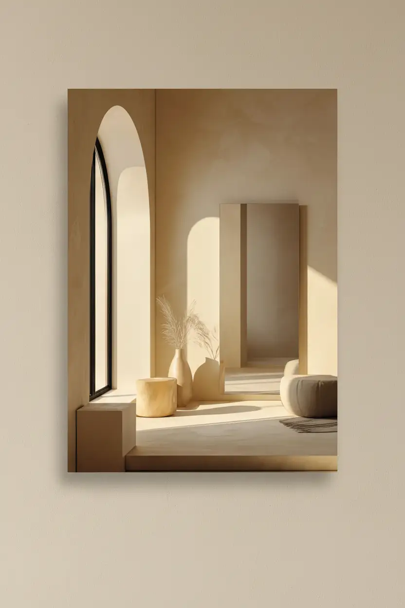 A Hora Dourada — Poster de parede minimalista arquitetura areia