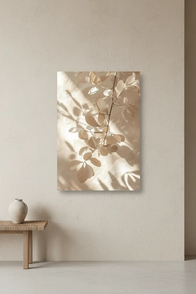 The Golden Bough — Minimalist Ivory Botanical Wall Poster