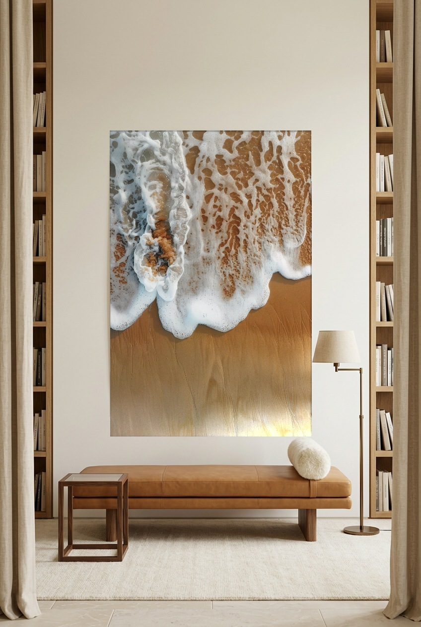 L’Écume Dorée — poster sem moldura numa biblioteca