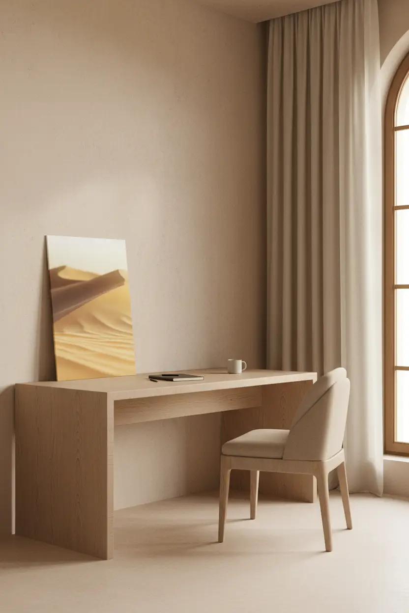 La Crête d’Or – Minimalistisches Wandbild aus sandgoldenen Wüstendünen