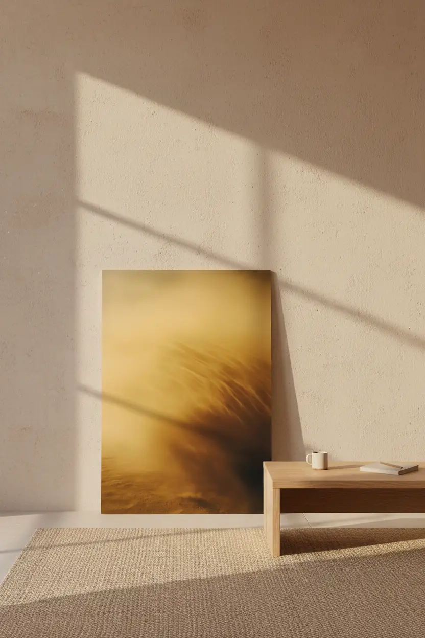 Desert Breath — Minimalist Gold Dunes Wall Art