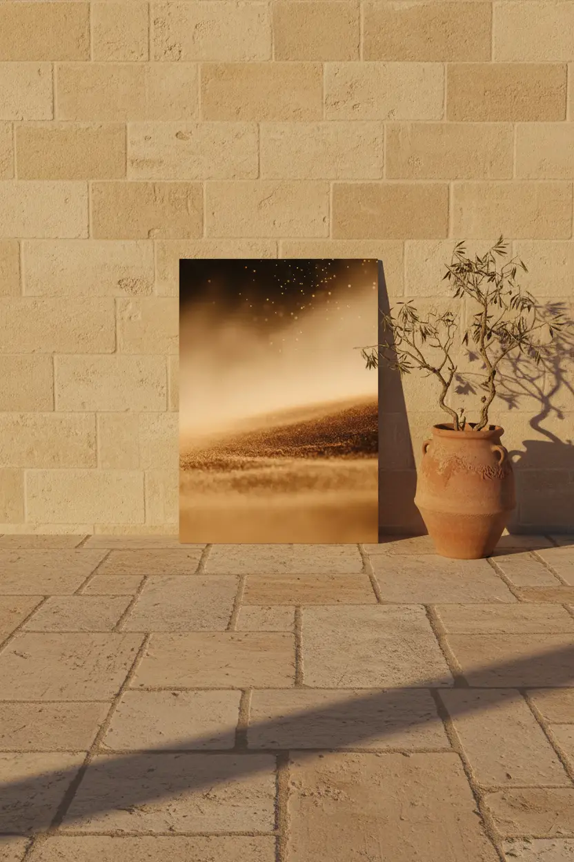 L'Envol du Sable — Golden Mineral Minimalist Wall Poster