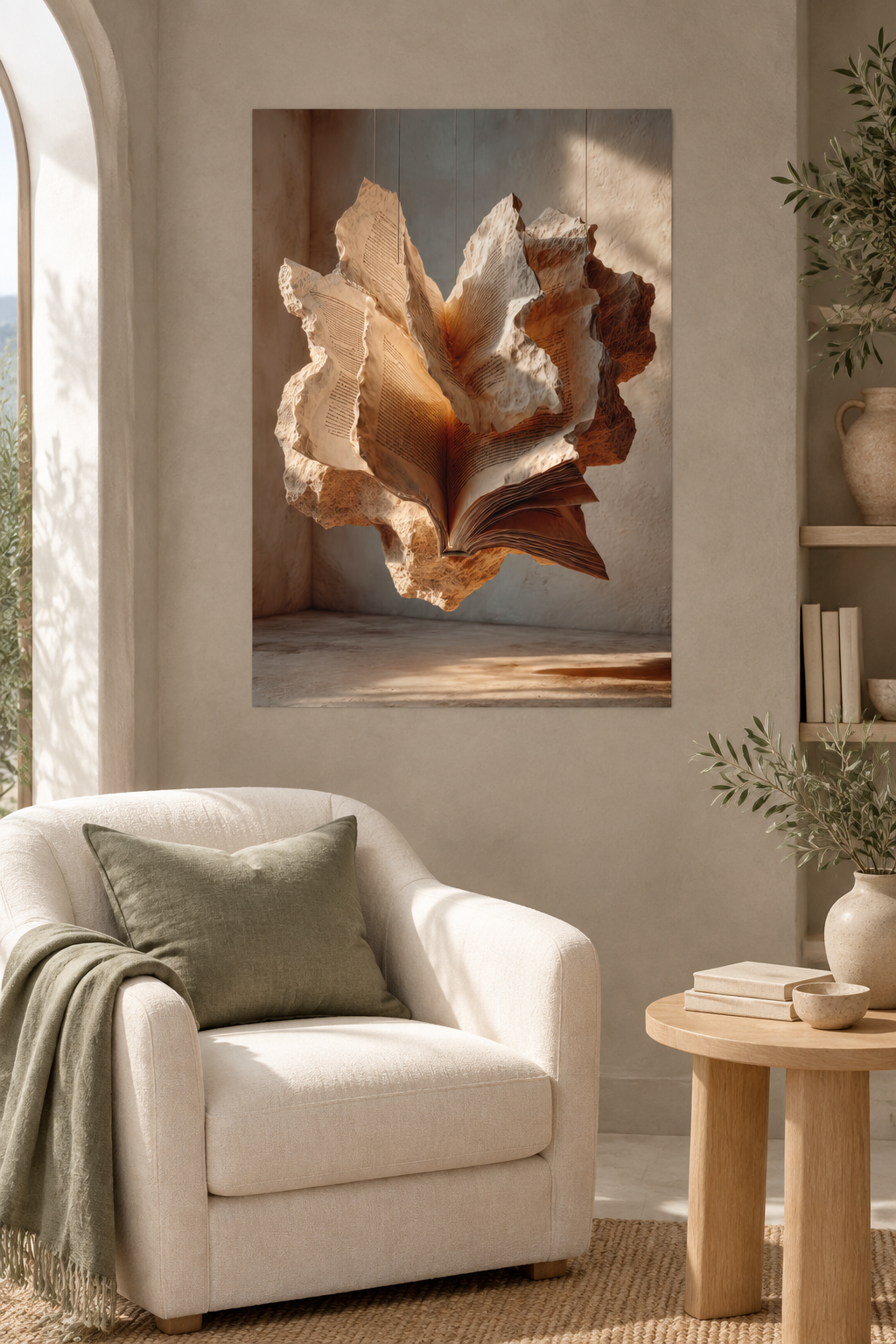 Het Opengeslagen Boek in een mediterrane woonkamer