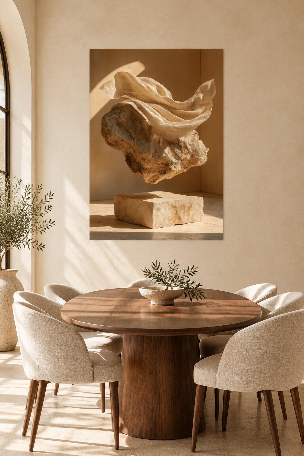The Veiled Boulder in a dining room