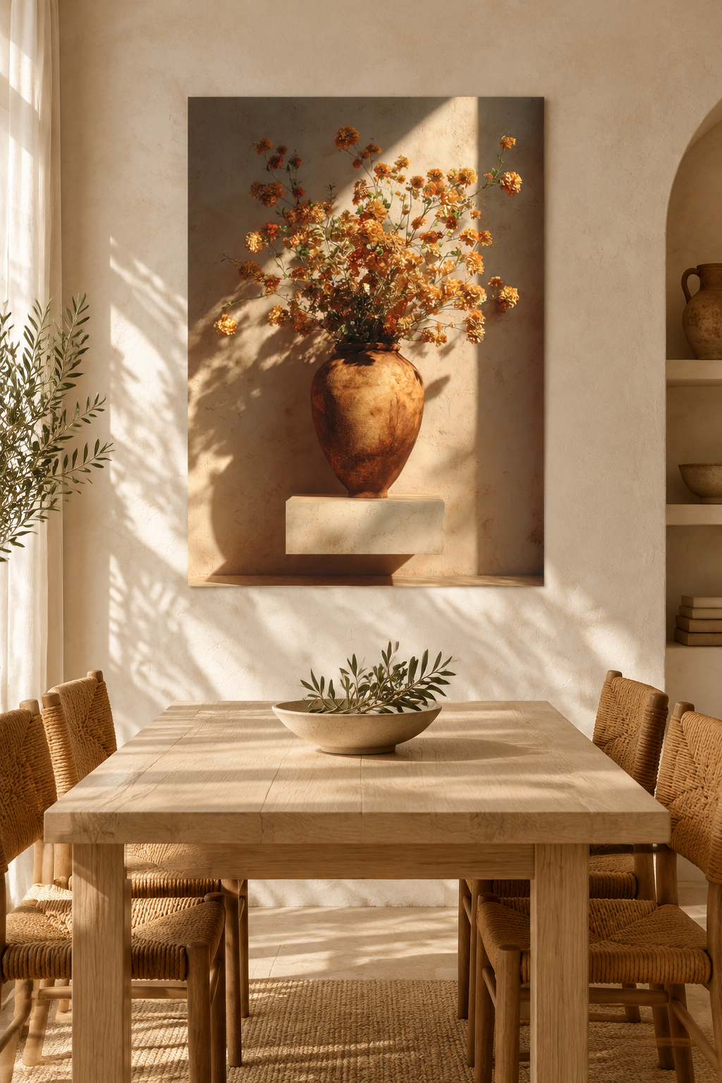 The Ochre Bouquet in a dining room