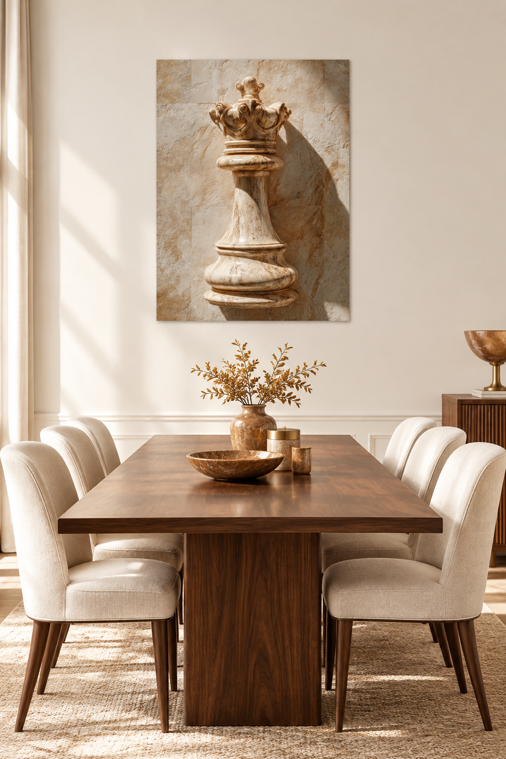 The Crowned King in a dining room
