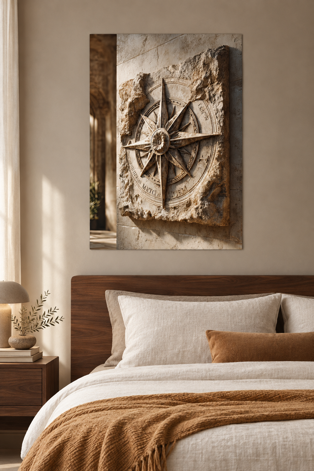Die Windrose in einem Schlafzimmer
