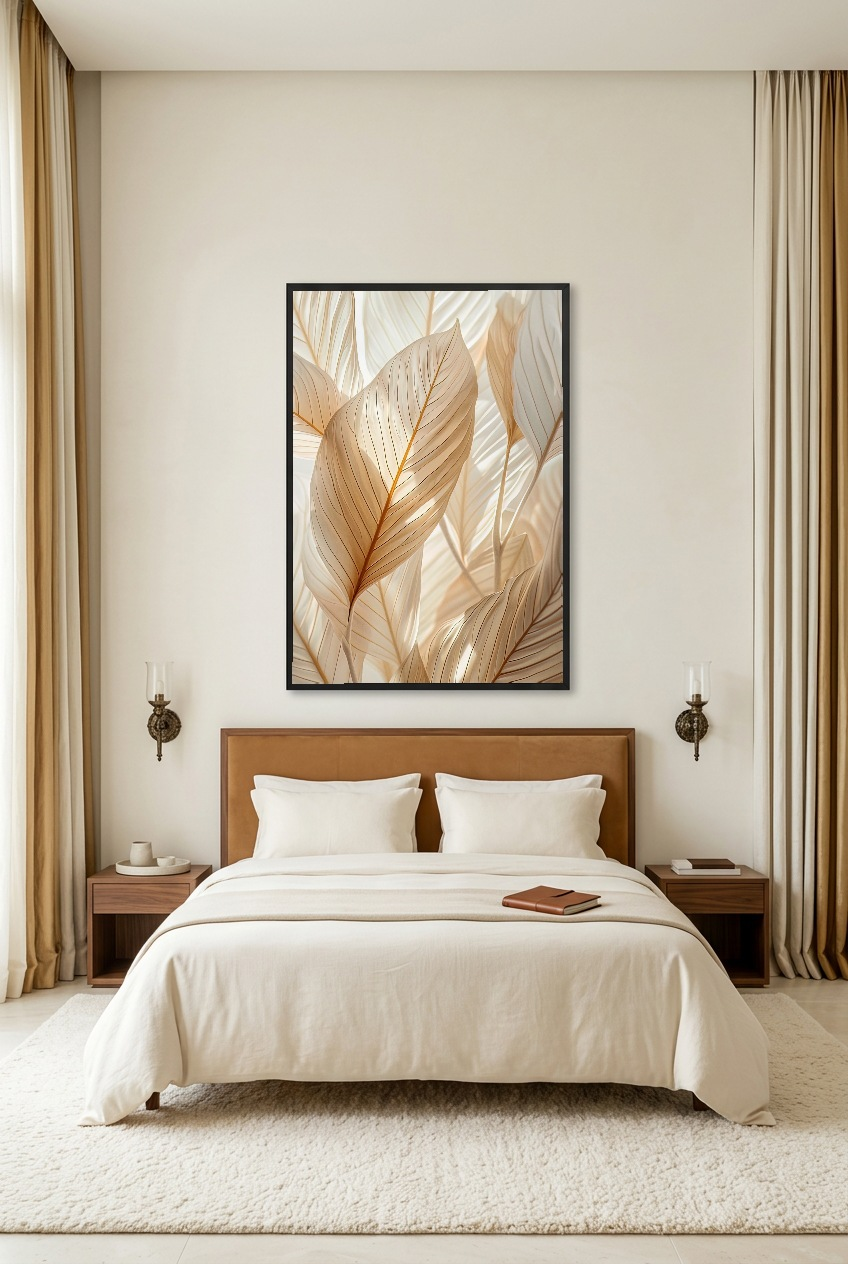 Le Velours Végétal — Poster im schwarzen Rahmen im Schlafzimmer