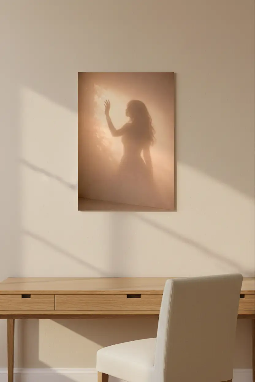 La Lumière Touchée — Golden Silhouette Minimalist Wall Poster