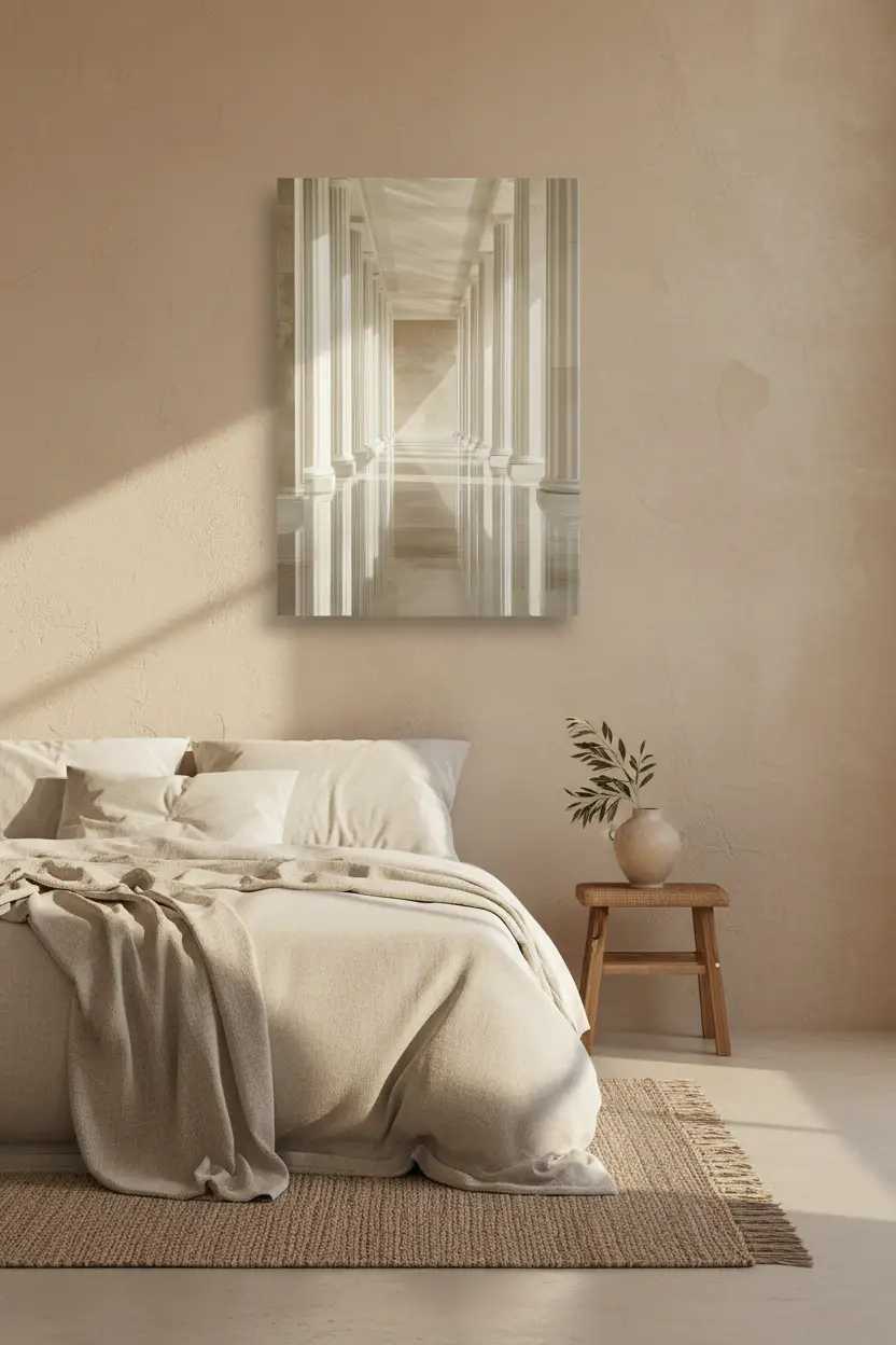 L’Infini — Affiche murale minimaliste beige ivoire colonnade architecture — affiche murale minimaliste | Cassili-home