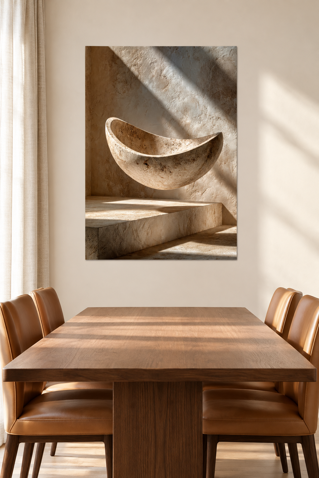 Die schwebende Schale in einem Esszimmer