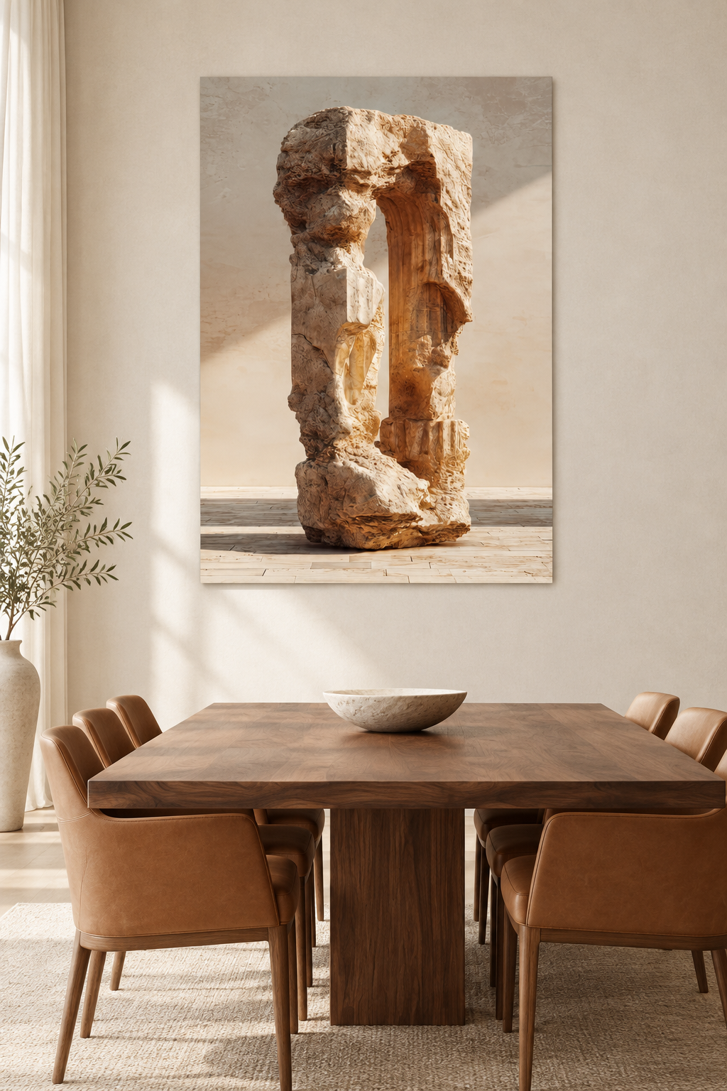 Die gebrochene Säule in einem Esszimmer