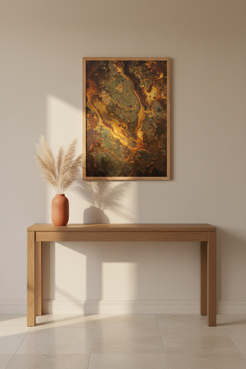 Veines d'Or — Affiche murale minimaliste rouille doré texture minérale — affiche murale minimaliste | Cassili-home