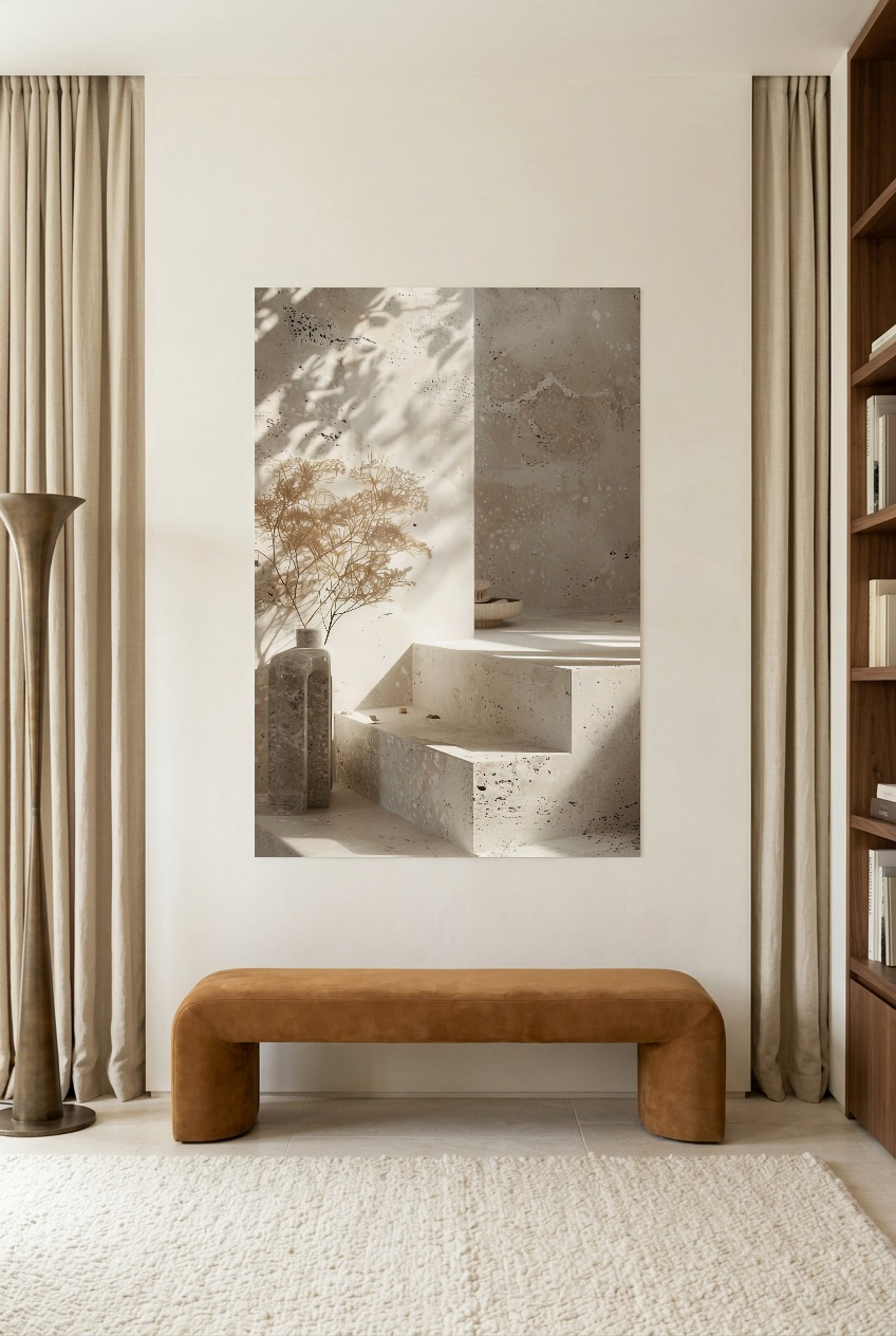 Le Vase et l’Escalier — poster sem moldura numa sala de leitura