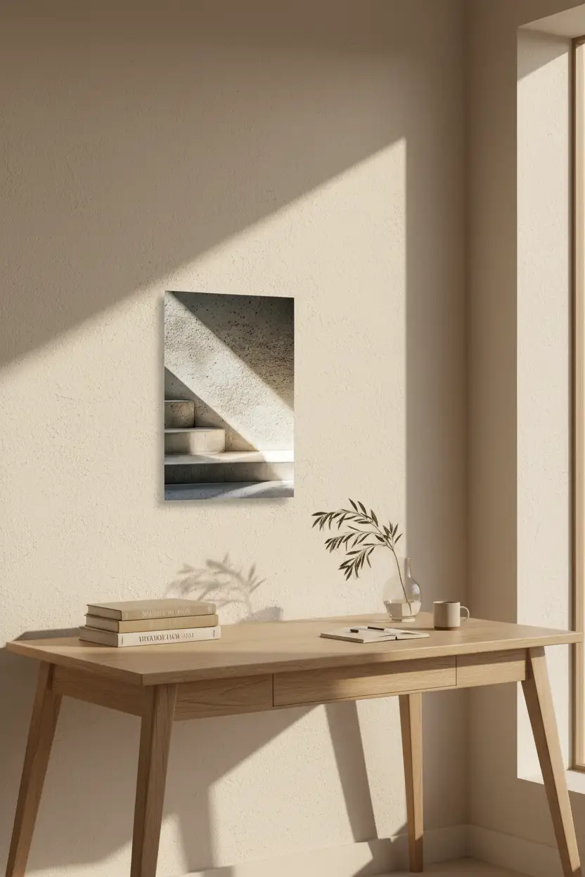 L’Ombre du Midi — Affiche murale minimaliste beige et gris architecture — affiche murale minimaliste | Cassili-home