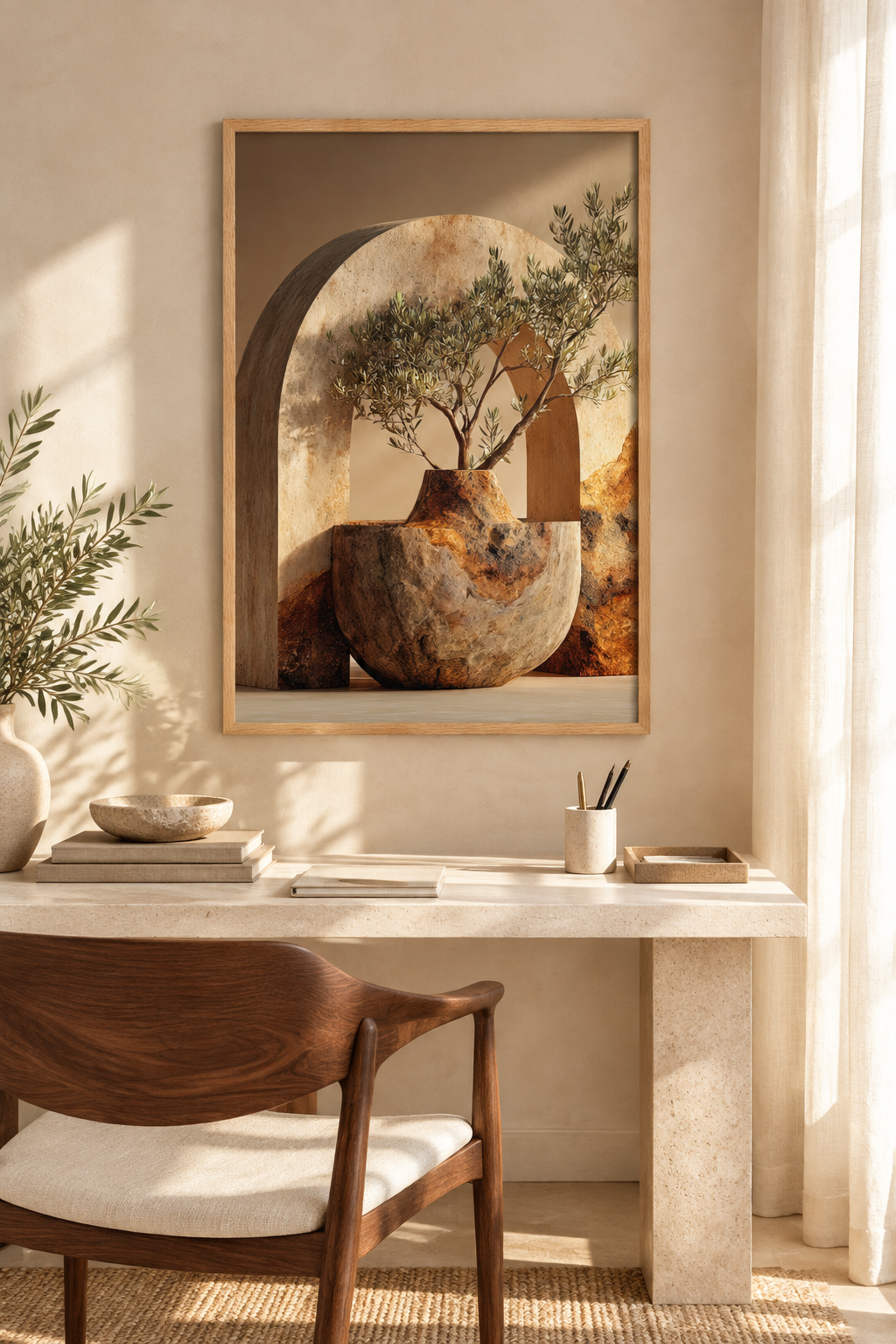 The Olive Tree in the Bowl in a home office