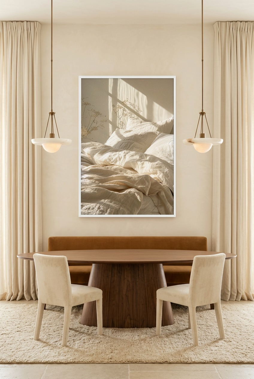 Le Lit du Matin — Poster im weißen Rahmen im Esszimmer