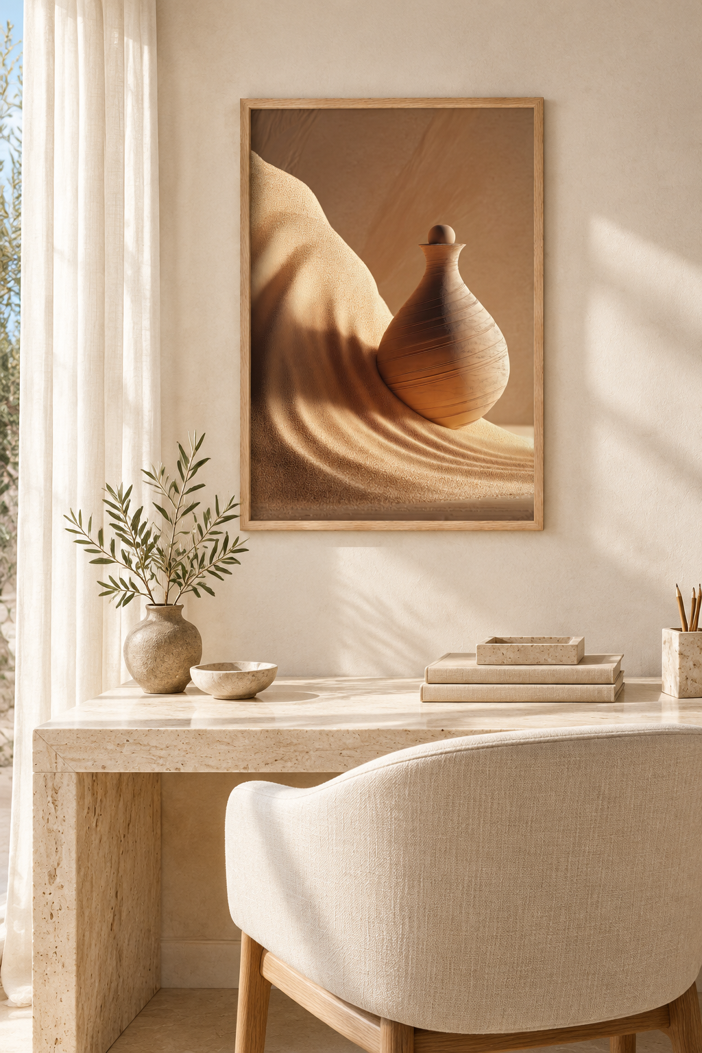 The Flask in the Dunes in a home office