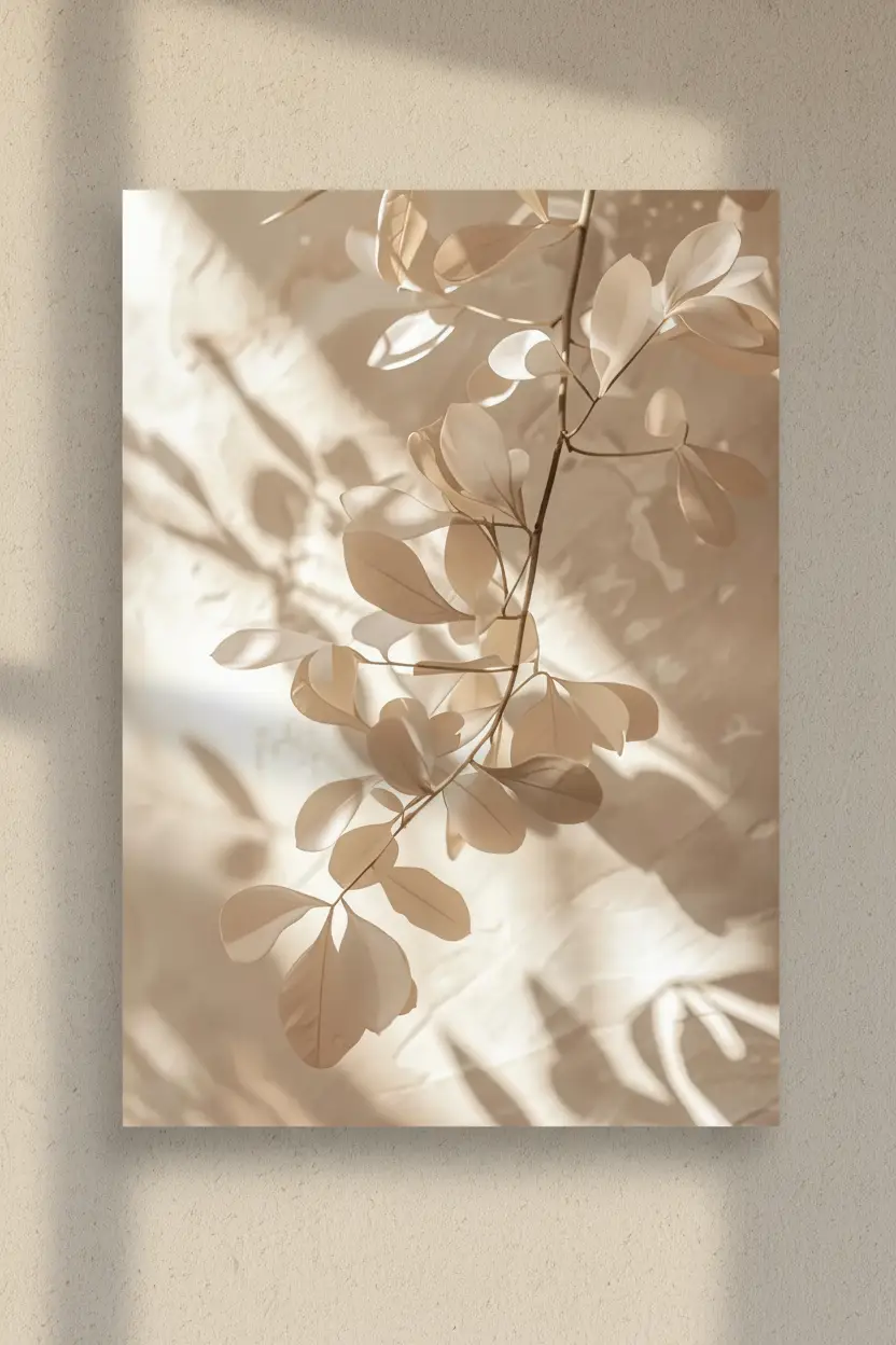 The Golden Bough — Minimalist Ivory Botanical Wall Poster