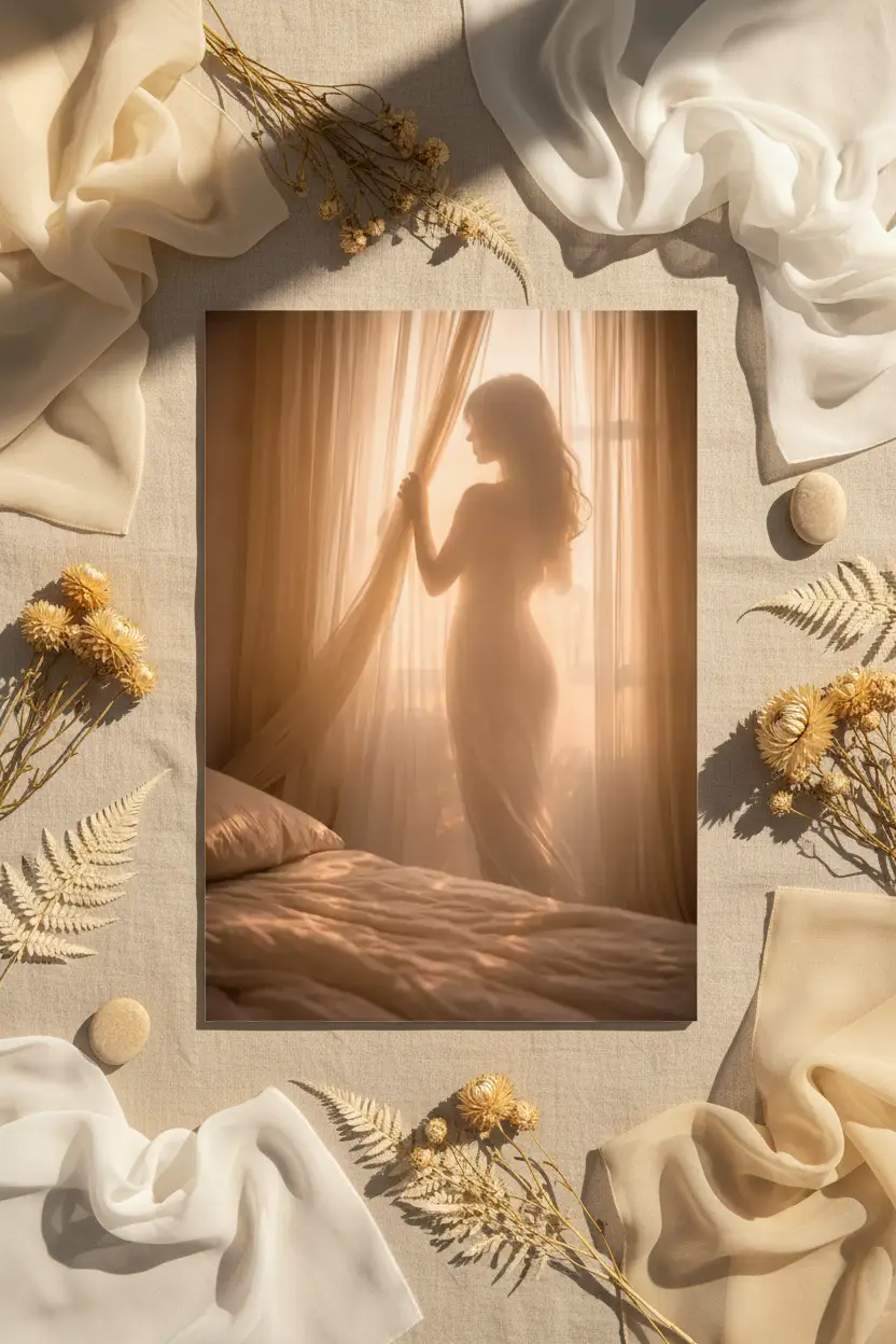 Il Risveglio Dorato — Poster da parete minimalista oro silhouette femminile